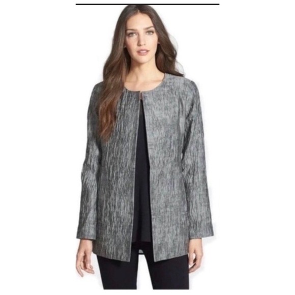 Eileen Fisher Jackets & Blazers - Eileen Fisher Open Front Long Jacket Size XL Linen Silk Cotton Mirage Grey‎